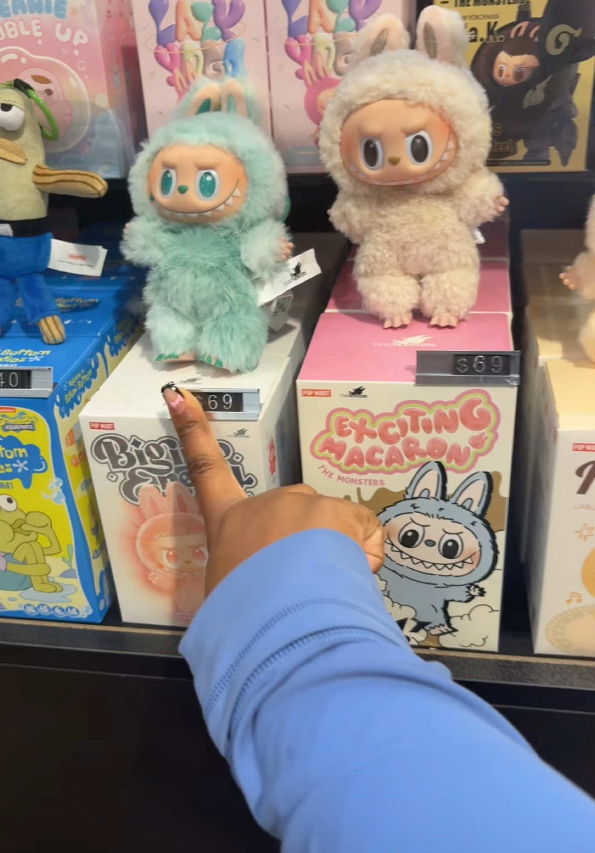 A post by @aiyannace on TikTok caption: Literally still ended up paying 1million dollars but it’s okay 🙂‍↔️ #labubu #tanagrammall #collectibles 