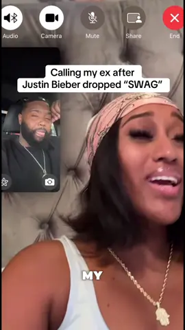 A post by @angielolo on TikTok caption: Calling my ex after Jsutin Bieber dropped his new album SWAG 😏 #justinbieber #swag #Love #Relationship @Blaze Clover @Justin Bieber 