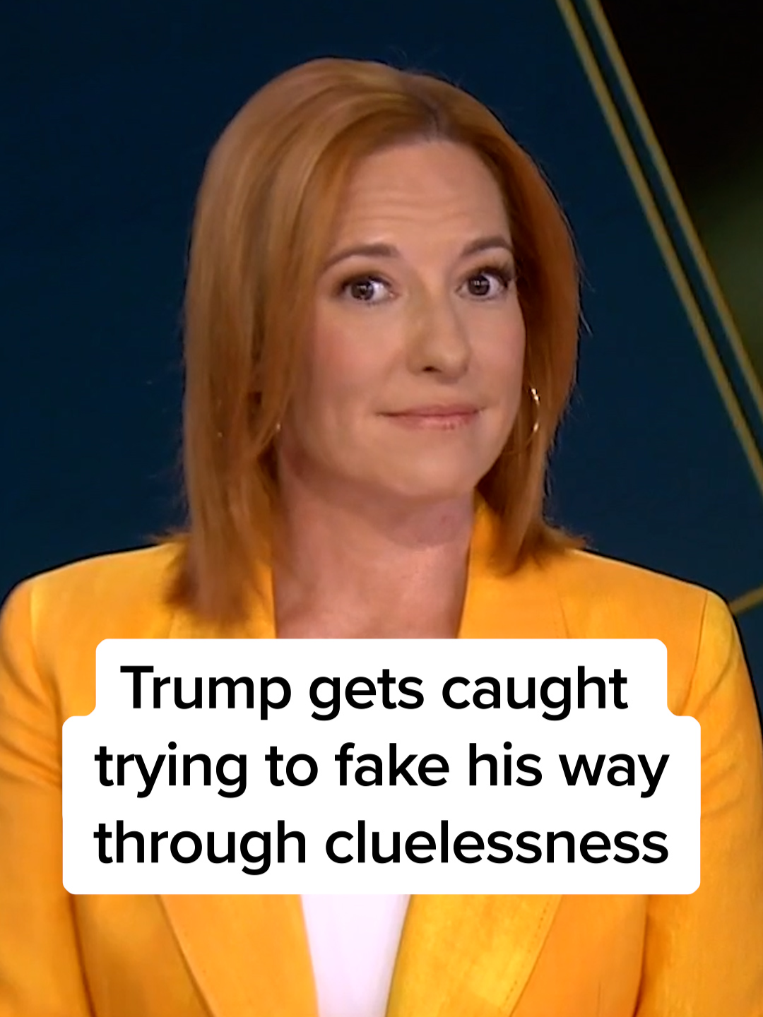 A post by @jenpsaki on TikTok caption: Donald Trump gets embarrassingly stuck between his reflex to avoid responsibility for anything while at the same time acting like he's in charge of everything.  Watch more highlights from The Briefing with Jen Psaki on YouTube at MSNBC.com/Psaki #fyp #news #politics #trump #ukraine @msnbc