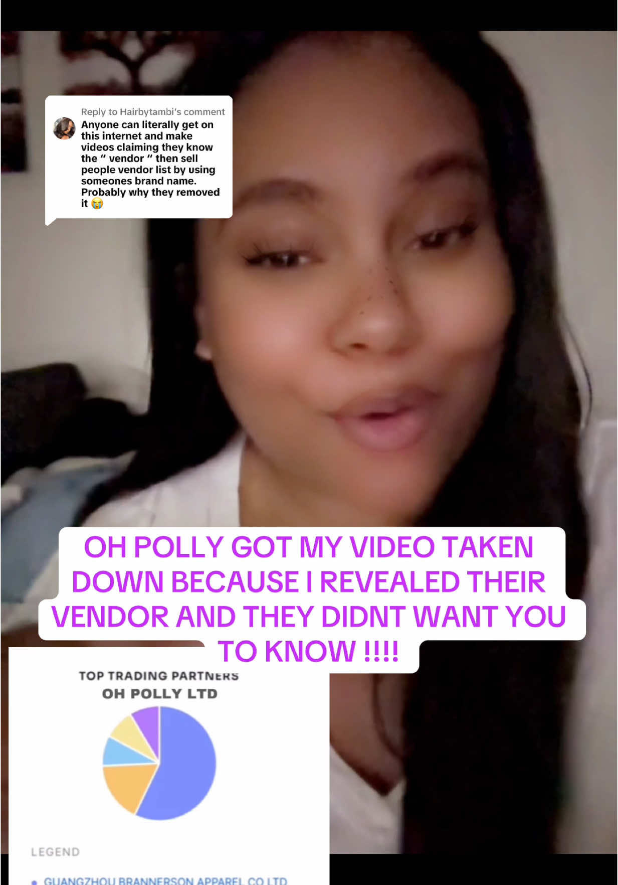 A post by @cherrialewiththetea on TikTok caption: Replying to @Hairbytambi  oh Polly got my video taken down because I rebuilt their vendor and they didn’t want you to know#vendorplug #foryou #fypシ゚viral #fyp #viral #trending #tiktok #business 