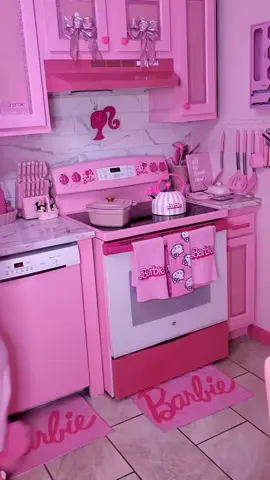 A post by @pinktate1 on TikTok caption: #pinkkitchen #pink #pinkhouse 