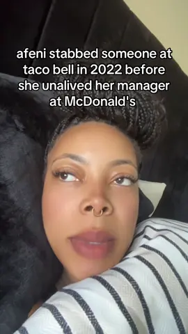 A post by @eboniqueluxe on TikTok caption: Afeni Muhammad needs mental health therapy and I think the court will see that... #afenimuhammad #jenniferharris #mcdonaldsworker #fyp #foryou #fyyp #afenimuhammad  afeni muhammad taco bell court McDonald's Employee Arrested At Work