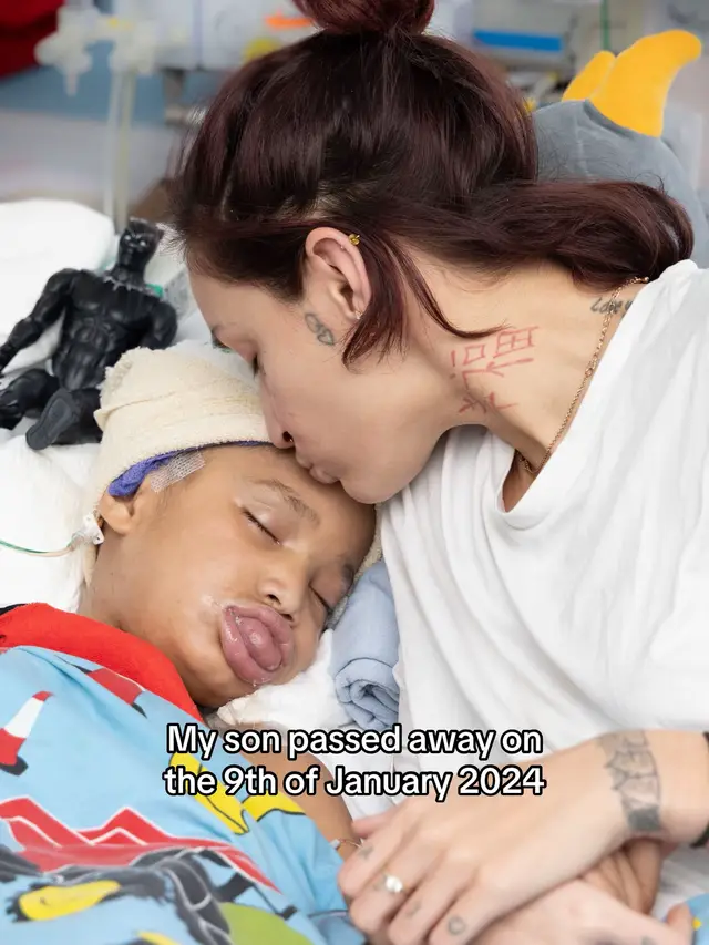 A post by @elevenahmosee on TikTok caption: Big Bro is always with us 🥹💜 #zeiaswolf #childloss #grief #lifeafterloss #HealingJourney #unconditionallove #childhoodcancer #dipg 