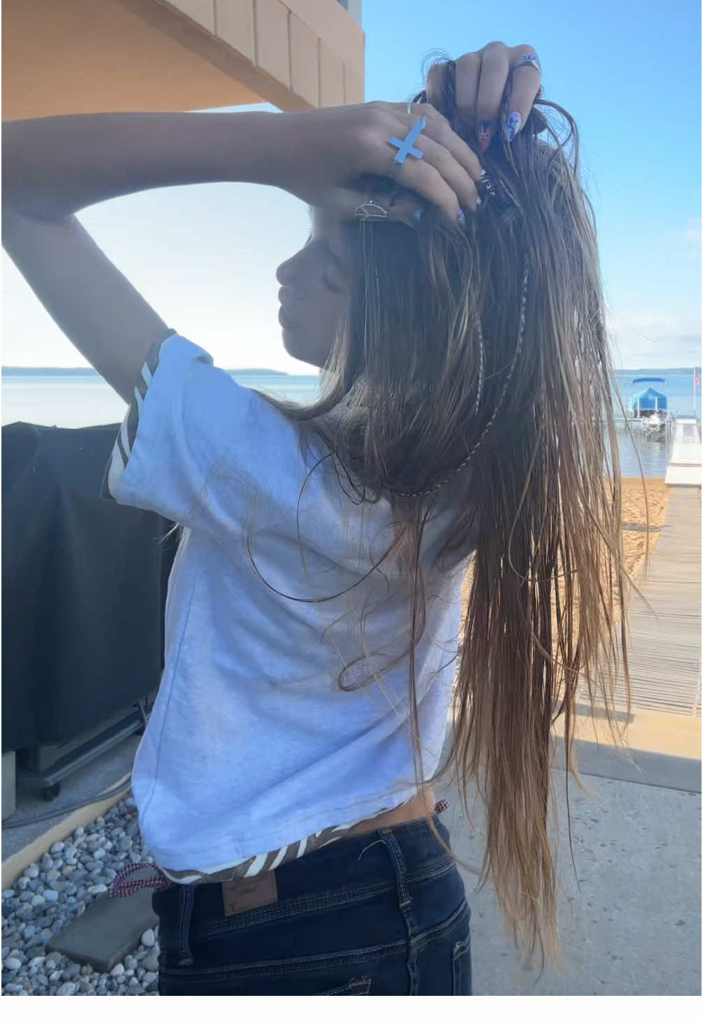 A post by @kiabutnotthecar on TikTok caption: ootd by @SCUFFERS #fypシ #foryoupage #swag #yolo #baller #fit #fitcheck #scuffers #ootd #michigan #summer #vibes #thebeatles 