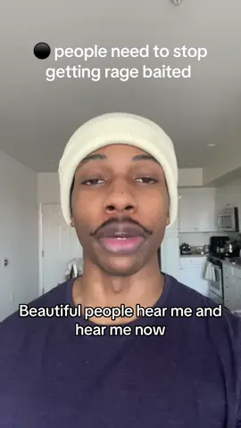 A post by @advicefromlouisreloaded on TikTok caption: ⚫️ people need to stop  getting rage baited #advicefromlouis #satire #blacktiktok 