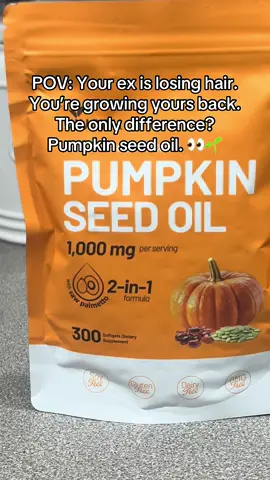 A post by @auntiebougie on TikTok caption: The oil your hormones, hair, and prostate will thank you for. 💊🎃 Vivonu Pumpkin Seed Oil + Saw Palmetto = a 2-in-1 powerhouse for hair health, urinary support, and hormone balance. Cold-pressed. GMO-free. And no fillers in sight. #PumpkinSeedOil #HairHealthHack #SawPalmetto #ColdPressedOil  #DHTBlocker #ProstateSupport #dealsforyoudays  