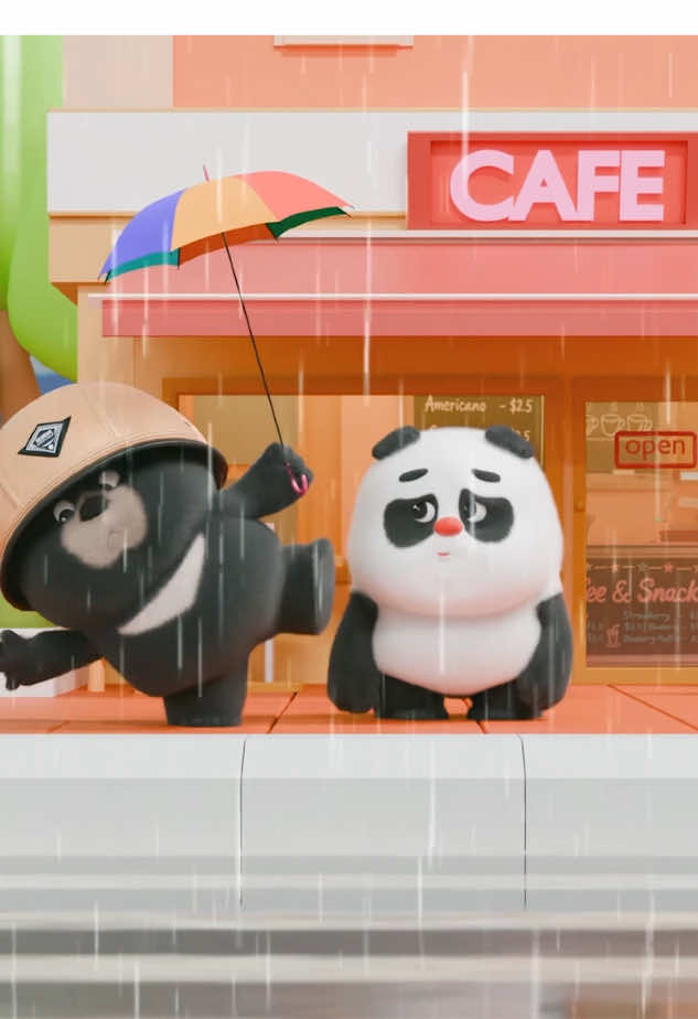 A post by @bamboopandaofficial on TikTok caption: My destiny 🐼🐻 #shorts #panda #animation #fyp #fypシ 