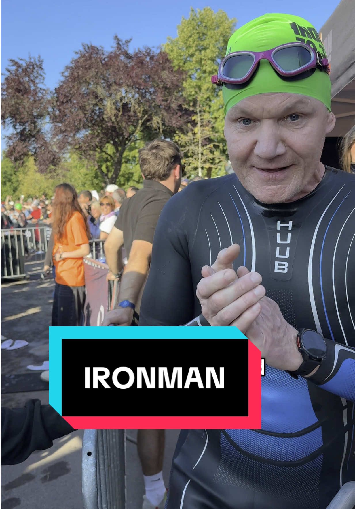 A post by @gordonramsayofficial on TikTok caption: Ironman 70.3…done ! @IRONMAN I’m back !!!!!!! What an incredible day and congrats to all the triathletes and thank you to all the volunteers Gx 