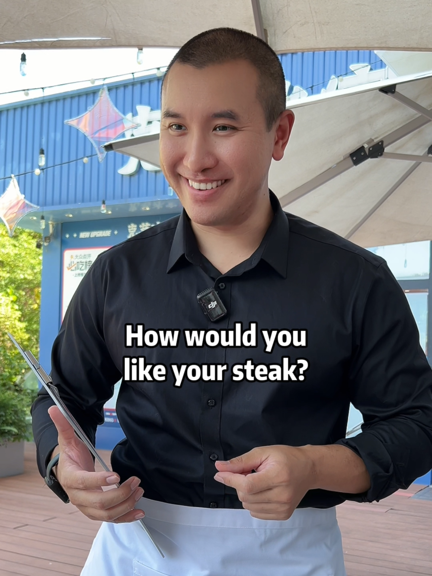 A post by @jonpengenglish on TikTok caption: Restaurant English: How would you like your steak? #english #learnenglish #englishteacher
