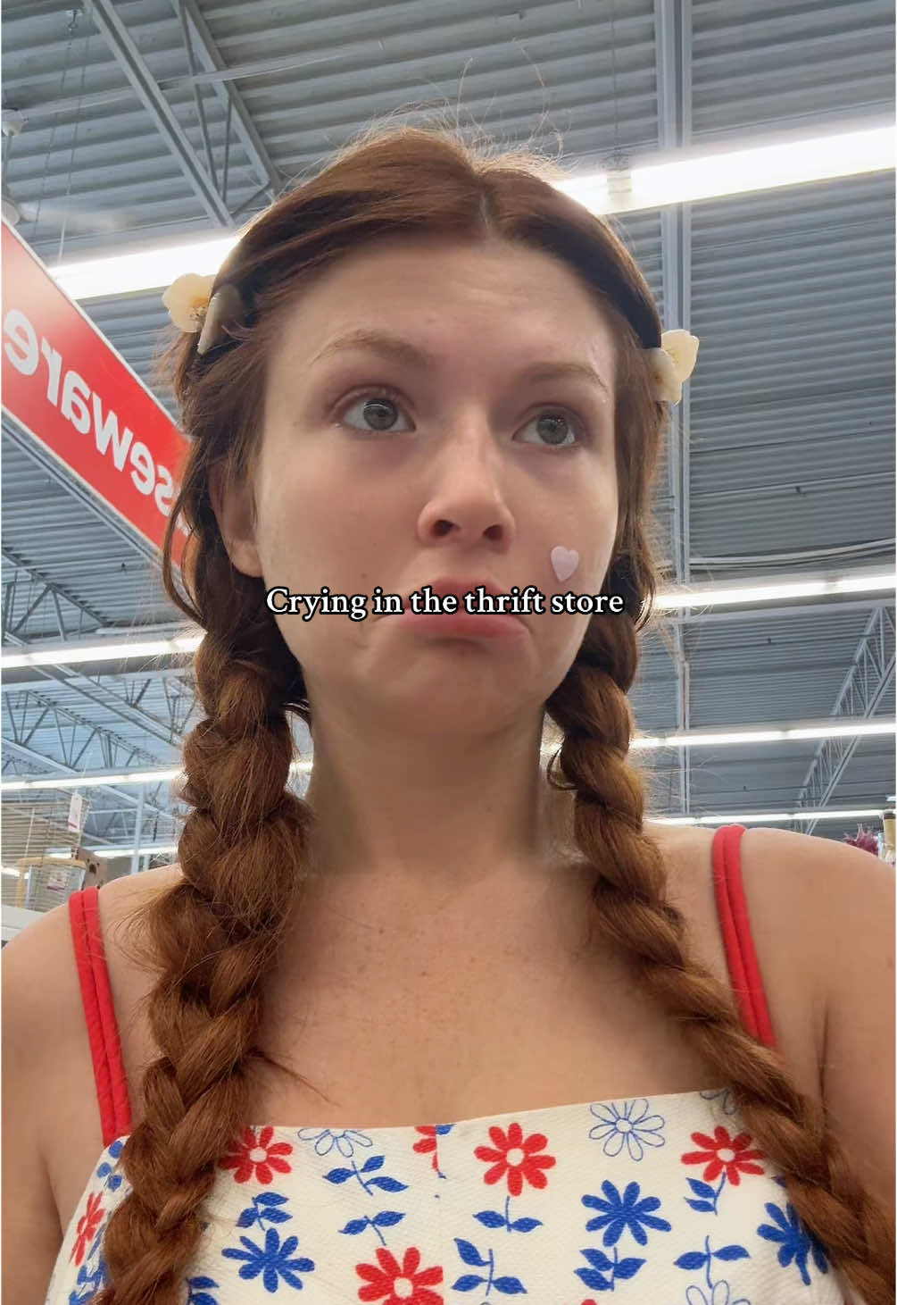 A post by @willowavalon on TikTok caption: Crying in the thrift store, who is Claire? 😭 #thrift #sad #thrifting #lovers #grief #Love #princessdiana 
