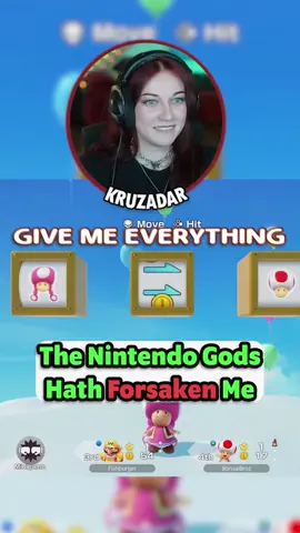 A post by @kruzadar on TikTok caption: THIS IS WHAT IM REWARDED FOR BULLYING HIM ALL GAME 😭 Game: Mario Party Jamboree 