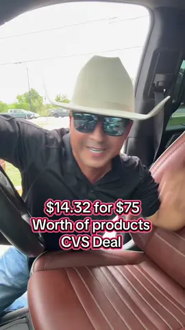 A post by @couponing4beginners on TikTok caption: Cowboy 🤠 does it again! 🔥$15 for $75 worth of products at CVS! Deals were done in store using the CVS & rolling extra bucks! Week of 07/13 to 07/19 #couponing4beginners #couponer #cvs #deals 
