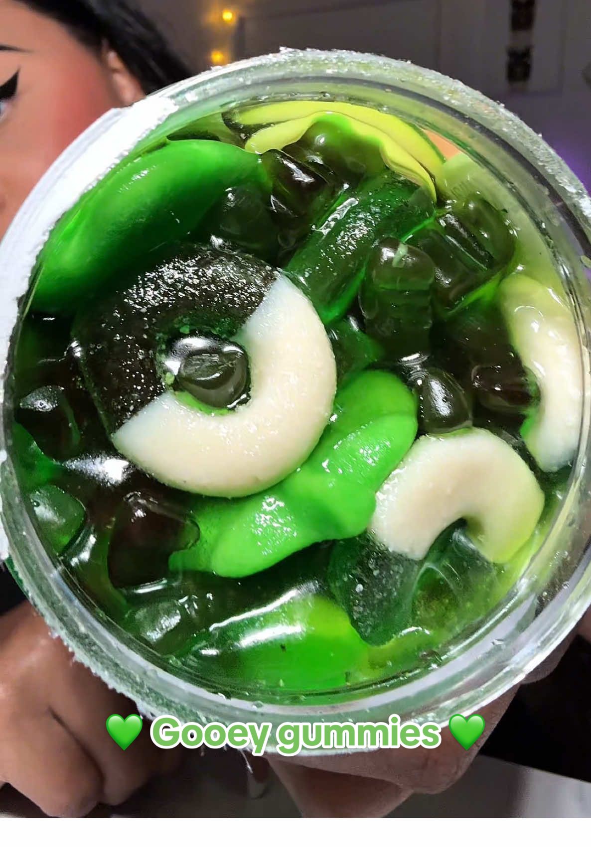 A post by @aliviadonai on TikTok caption: My mouth is watering watching this back, soooo good! 💚💚💚 #gooeygummies #greenapple #gummy #fyp #tts #tiktokmademebuyit #tiktokshopcreatorpicks 