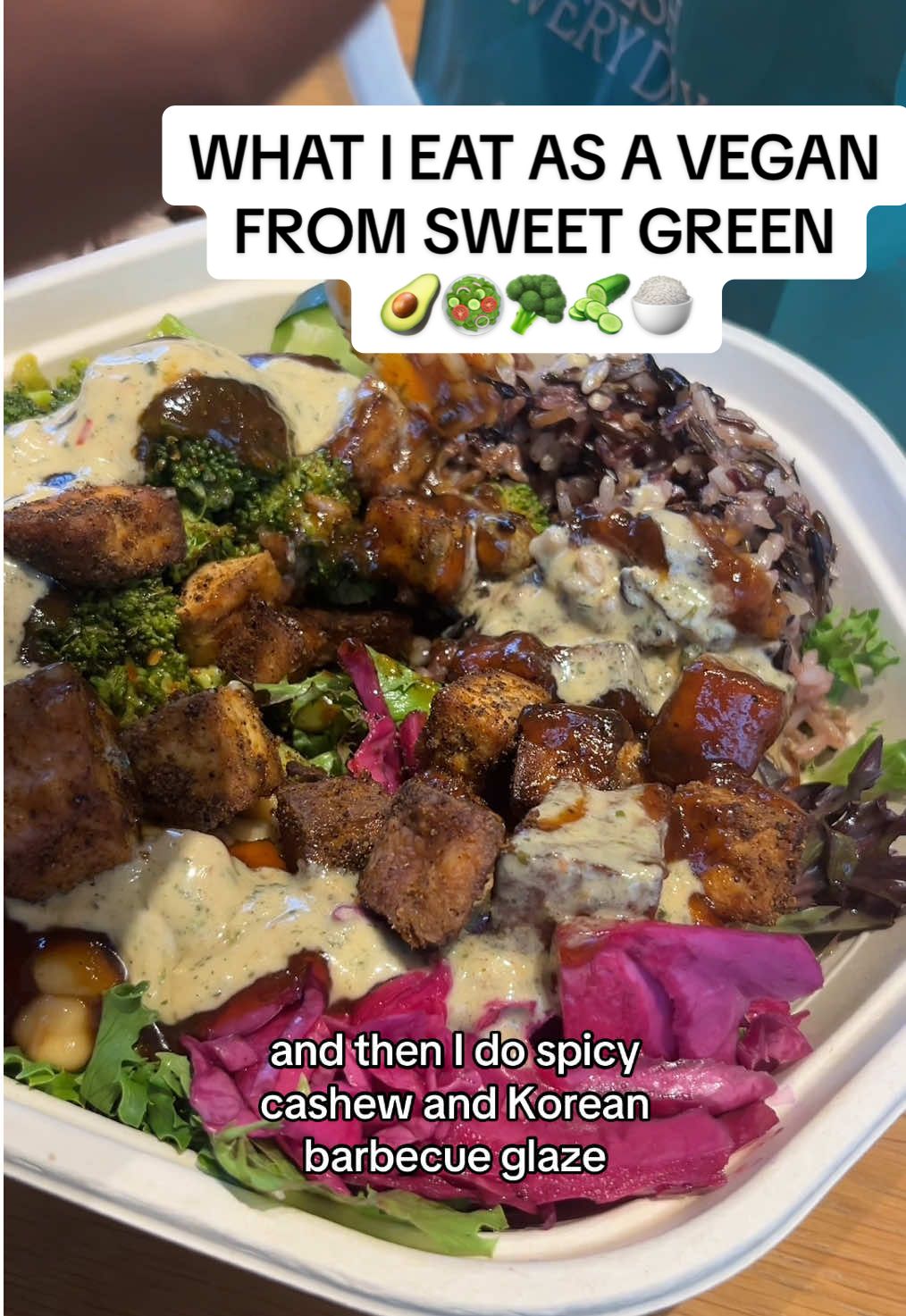 A post by @chloeuniqueee on TikTok caption: Definitely try this if your at Sweetgreen ! The Chloe bowl lmao  @sweetgreen #plantbased #nutrionist #saladbowl #sweetgreen 