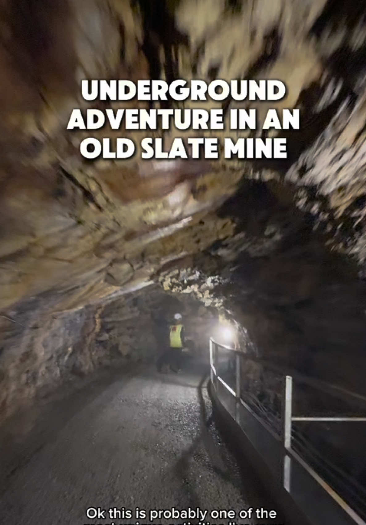 A post by @exploringlondon on TikTok caption: WOULD YOU TRY THIS? 😱 This is Bounce Below, a unique trampoline adventure, located within a vast underground cavern which used to be a slate mine. Grab your hard-hat and head inside for an immense adventure like no other 😍 Bounce, slide and explore the 6 netted chambers here, with epic lighting and fun music! It really is a unique experience that you can’t do anywhere else! 📍 @Zip World | Adventures Llechwedd, Blaenau Ffestiniog, LL41 3NB 🎟️ Tickets from £25 per person ⏳ 1 hour experience 👥 Minimum height requirement of 1m #zipworld #zipworldllechwedd #undergroundtrampoline