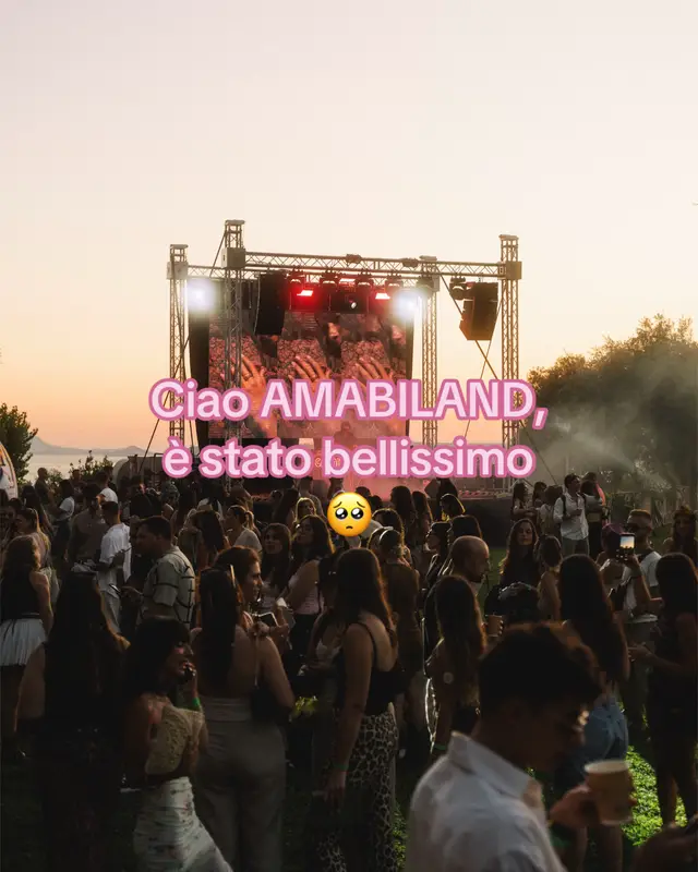 A post by @team_amabile on TikTok caption: Siamo giunti alla fine del nostro primo festival. Ci avete riempito il cuore con i vostri sorrisi e il vostro calore. 🐆💕 AMABILAND non è stato solo un festival, ma un abbraccio collettivo. 🫂  Grazie profondamente da tutto il TEAM AMABILE 🤍