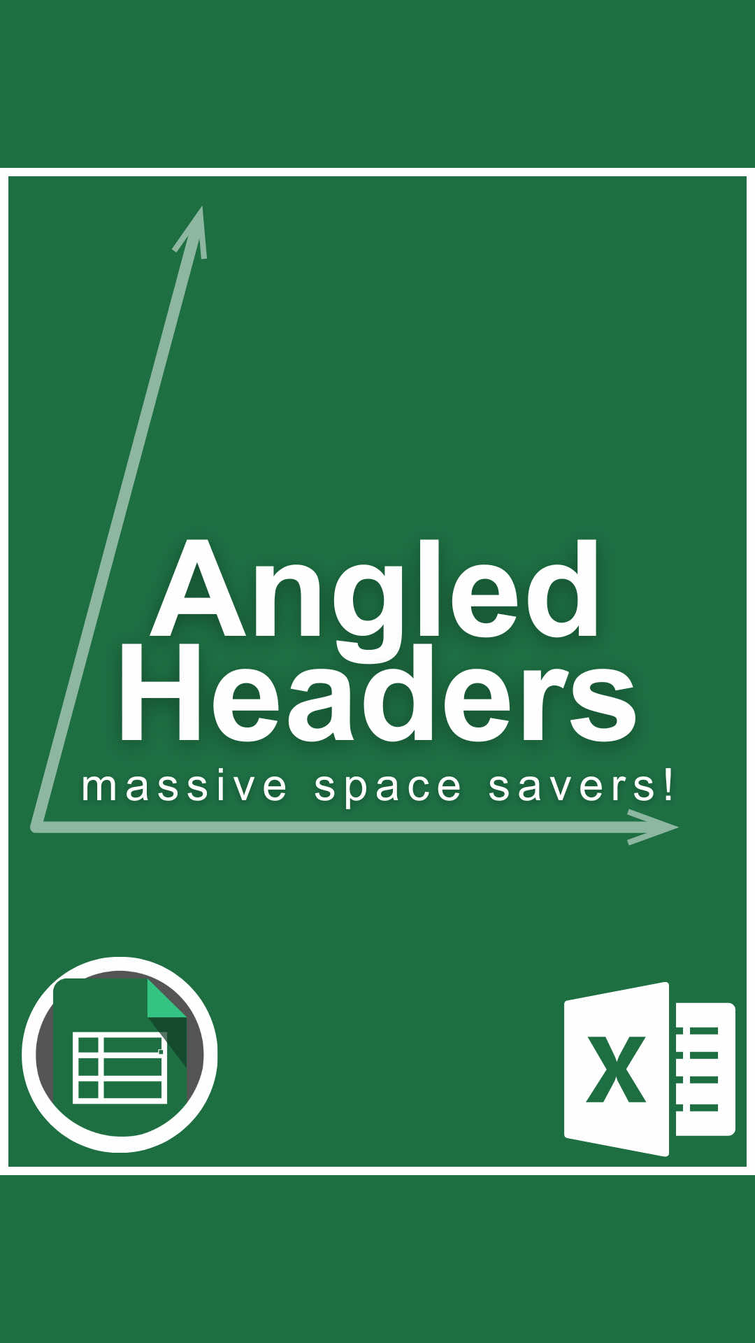 A post by @cheatsheets on TikTok caption: Angled Headers in Excel! #excel #exceltips #exceltutorial 
