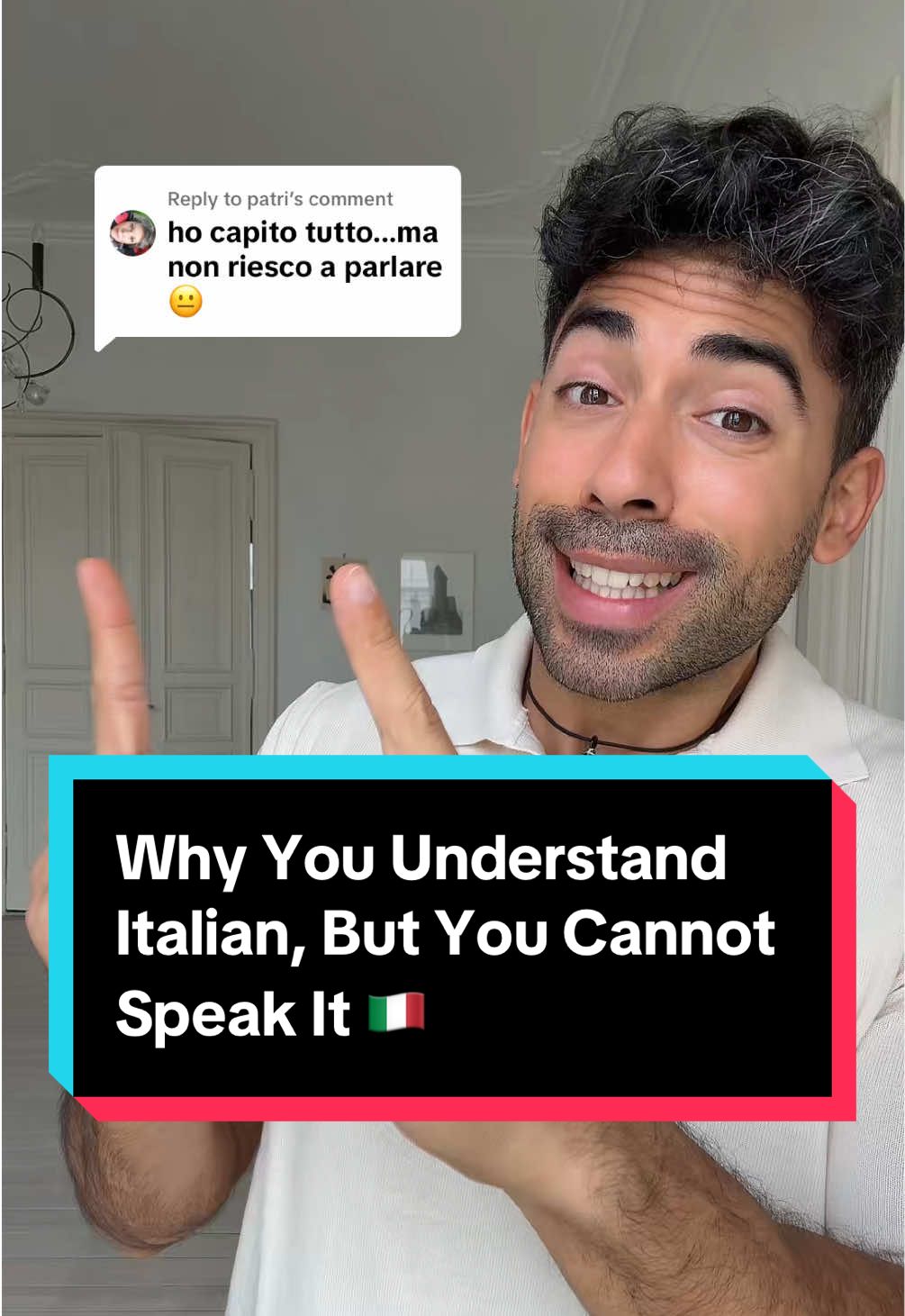 A post by @italianteachertony on TikTok caption: Replying to @patri Why You Understand Italian, But You Cannot Speak It 🇮🇹 #italian #italiano #learnitalian #speakitalian #languagelearning #italianlanguage #language #italianforbeginners 