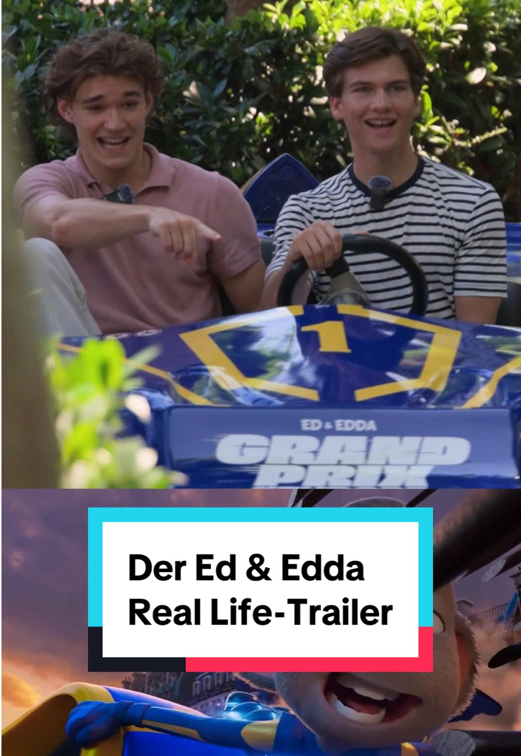 A post by @ on TikTok caption: Unsere Creator @Krätzchen Allert 🚨🐓 haben den Trailer zum GRAND PRIX OF EUROPE im Europa-Park nachgestellt 🎥🎢 Ihr habt jetzt auch Lust bekommen, das Abenteuer zu erleben? Dann wartet in der Lidl Plus App ein großes Gewinnspiel auf euch: 🎟 Kinotickets inkl. 10% Rabatt-Voucher aufs offizielle Videospiel 🎢 Tickets für den Europa-Park und Rulantica 🏖 Aufenthalte für 4 Personen inkl. Hotel + Eintritt 🎫 Teilnahme? Ganz easy: Ab 10 € Einkauf = 1 Los in der Lidl Plus App (max. 1 Los pro Einkauf). Also: Lidl Plus App öffnen, mitmachen und ab ins Abenteuer!  #lidl #lidllohntsich #LidlPlus #EuropaPark #EdundEdda #GrandPrixMovie #EDventure