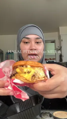 A post by @sharmineats on TikTok caption: Halal Pitstop 🍔 located in 3950 E 10 Mile Rd, Warren, Michigan !! #burger #burgermukbang #halalfood #halalpitstop #sharmineats #fyppppppppppppppppppppppp 