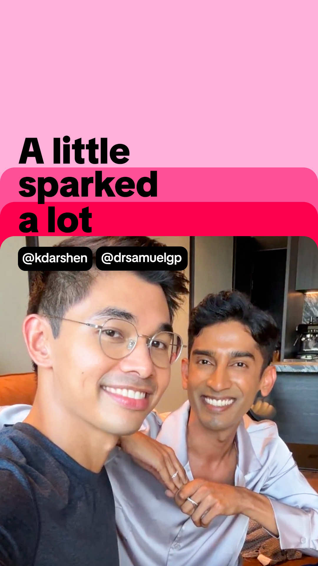 A post by @tiktok on TikTok caption: POV: you just met the main characters @Darshen @drsamuelgp 😏 