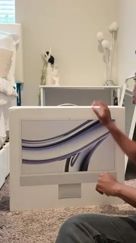 A post by @diamondsgalore_ on TikTok caption: I think I regret it, about to paint it pink right now, brb 😭 #imac 