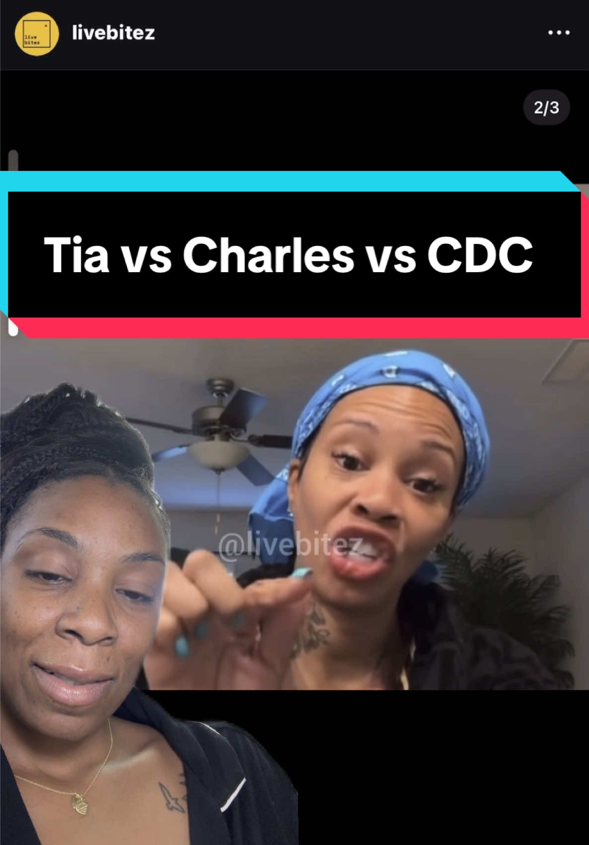 A post by @nosyforreal on TikTok caption: #greenscreenvideo #greenscreen thank you to @Livebitez for capturing both #tiakemp and #charlstonwhite #livestream I guess yuntie and unc are going at it 😭