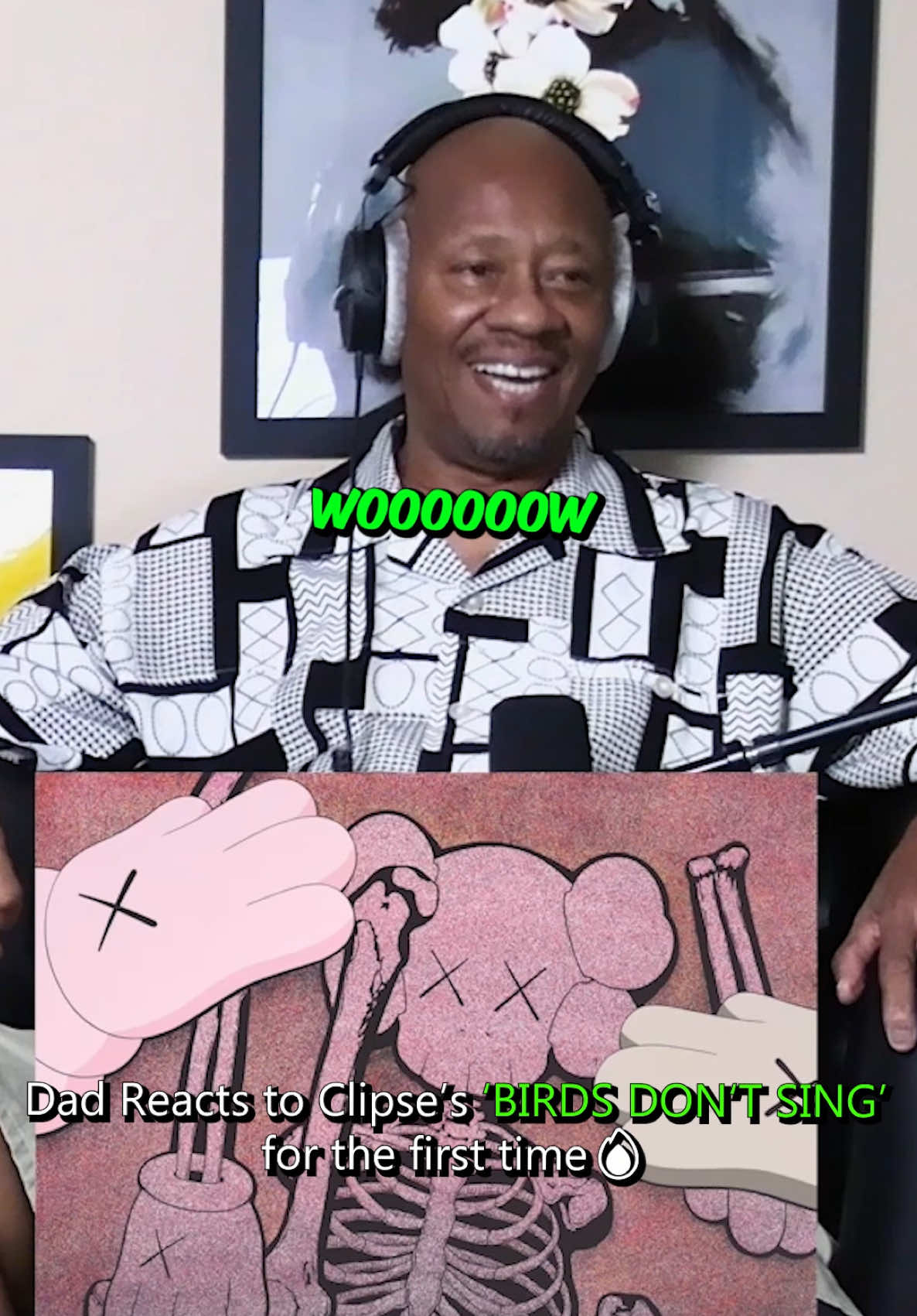 A post by @bridgingthegapyt on TikTok caption: Dad reacts to Clipse - Birds Don’t Sing 🦅  Full album reaction available on Patreon #bridgingthegap #clipse #birdsdontsing