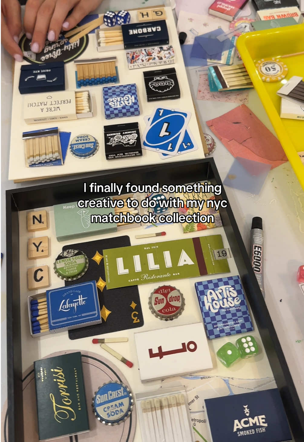 A post by @newyorkbucketlist on TikTok caption: Matchbook workshops in NYC have us in our art era 🔥 Tickets in bio #NYbucketlist #nycthingstodo 