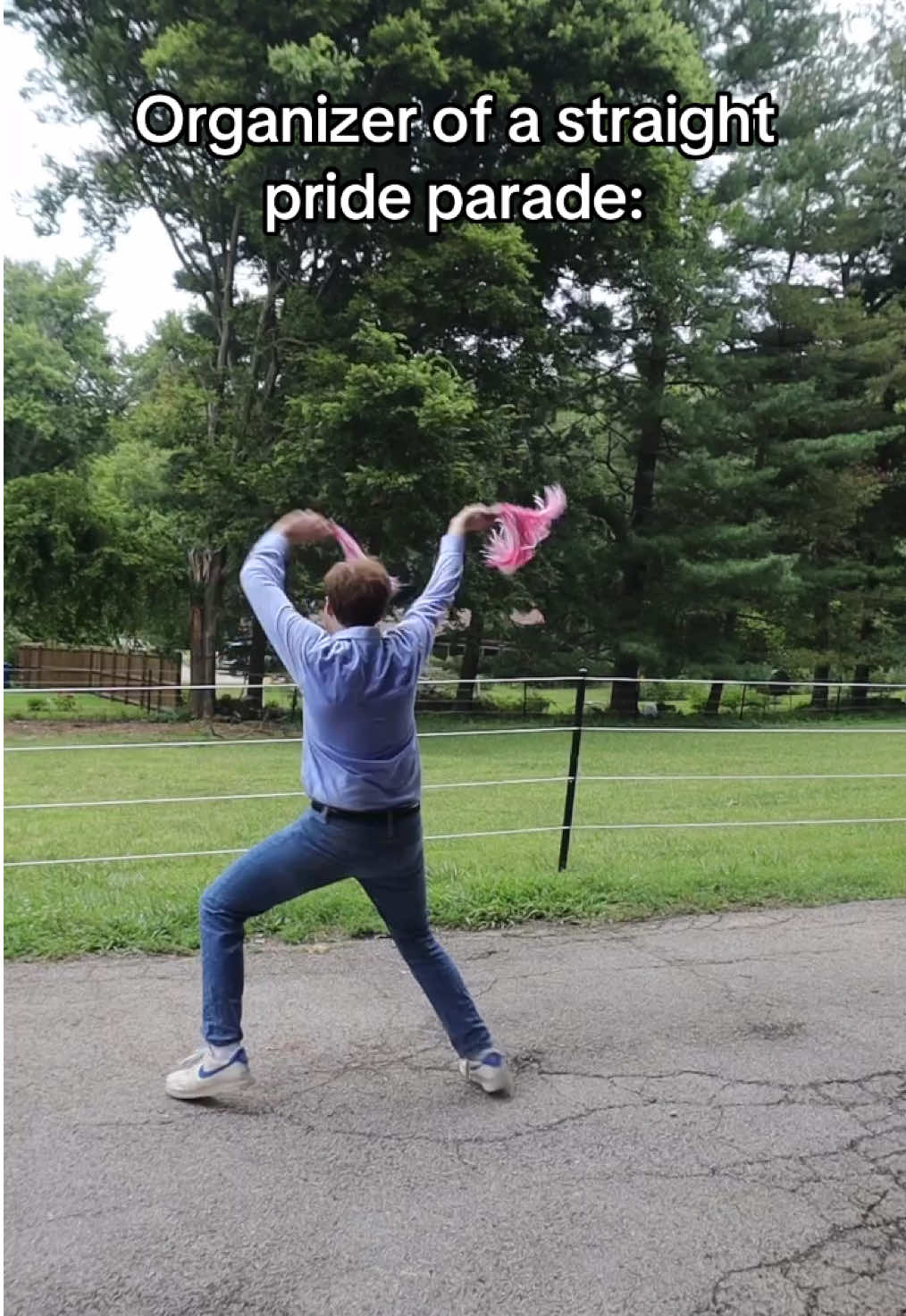 A post by @xanderkerber on TikTok caption: Truly uplifting the community #parade #comedy #sketch #fyp 