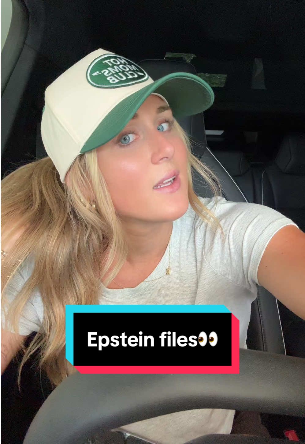 A post by @rileygaines on TikTok caption: We want the unredacted files released !!! #epstein #epsteinfiles #trump #greenscreen 