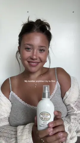 A post by @addie_mccracken123 on TikTok caption: wouldnt want it any other way, my mini best friend👩🏻👶🏼 he just teaches me to go with the flow hahhaah @LOCCITANE new almond hair & body mist drops July 16th #loccitanepartner
