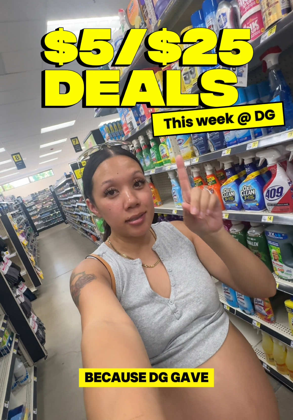 A post by @citycouponmom on TikTok caption: 🔥Dollar General — here’s the 2 deals I did Today! That you can do all week!  💕 We have a $5/$25 Mon-Fri + Saturday (7/13 - 7/19) 💕 Make sure subtotal is at the threshold! $25 after any DG store coupons or instant savings 💕 digitals are one time use  #dollargeneral #dollargeneralcouponing #dollargeneraldeals #couponing #coupons #coupontok 