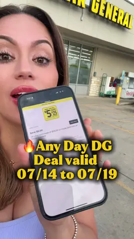 A post by @couponing4beginners on TikTok caption: 🔥Any Day DG deal valid 07/14 to 07/19! If you do this deal on Saturday; make sure to clip your $5 off $25 Saturday coupon. Can be done at any system store, this deal was completed at a new system store. #couponing #dollargeneral #deals #couponing4beginners 