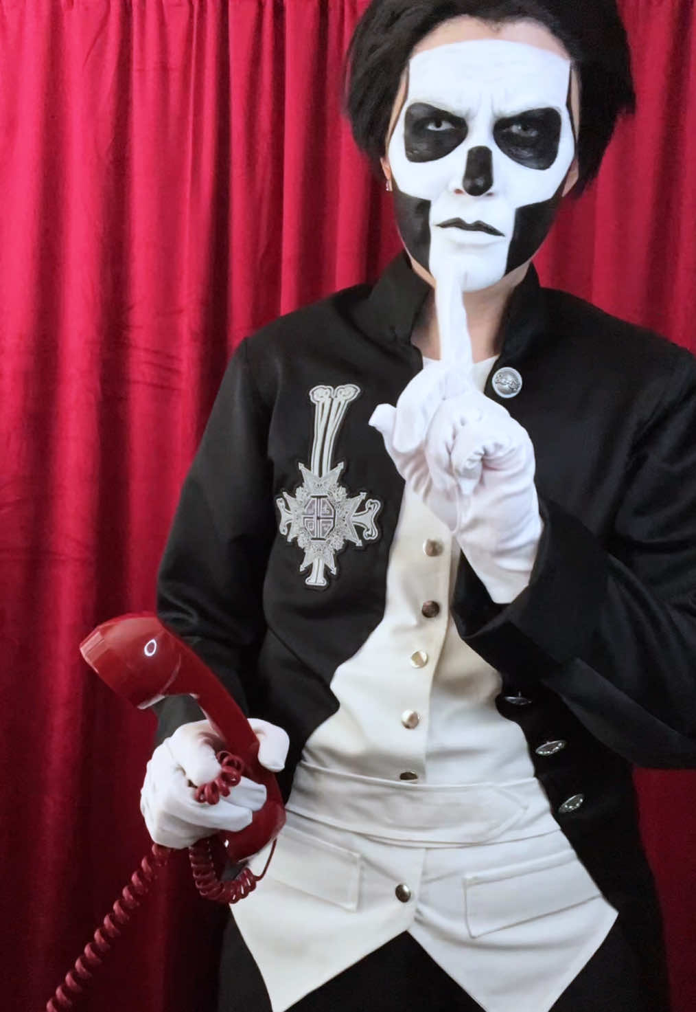 A post by @hallowed_be_thy_username on TikTok caption: Replying to @Mothman  Every Papa will enthusiastically and happily accept the love people have for them no matter your identity  We see through the scars inside you  And what’s seen is something to be valued and loved   #transrights🏳️‍⚧️  #thebandghost #thebandghostcosplay #ghostbc #ghostband #papaemeritus #papaemeritusiii #papaemeritusiiicosplay #Cosplay #ministryhotline 