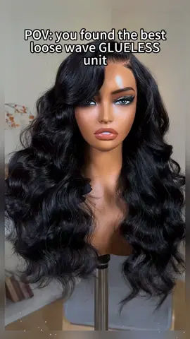 A post by @unice_amazonstore on TikTok caption: Found my dream hair!✨This is THE look l’ve been searching for!😻 #unicehair #uniceamazon #fy #foryourpage #sideparthairstyles #amazonfinds #amazonwigreview #loosewavewig #glulesswig #humanhair 