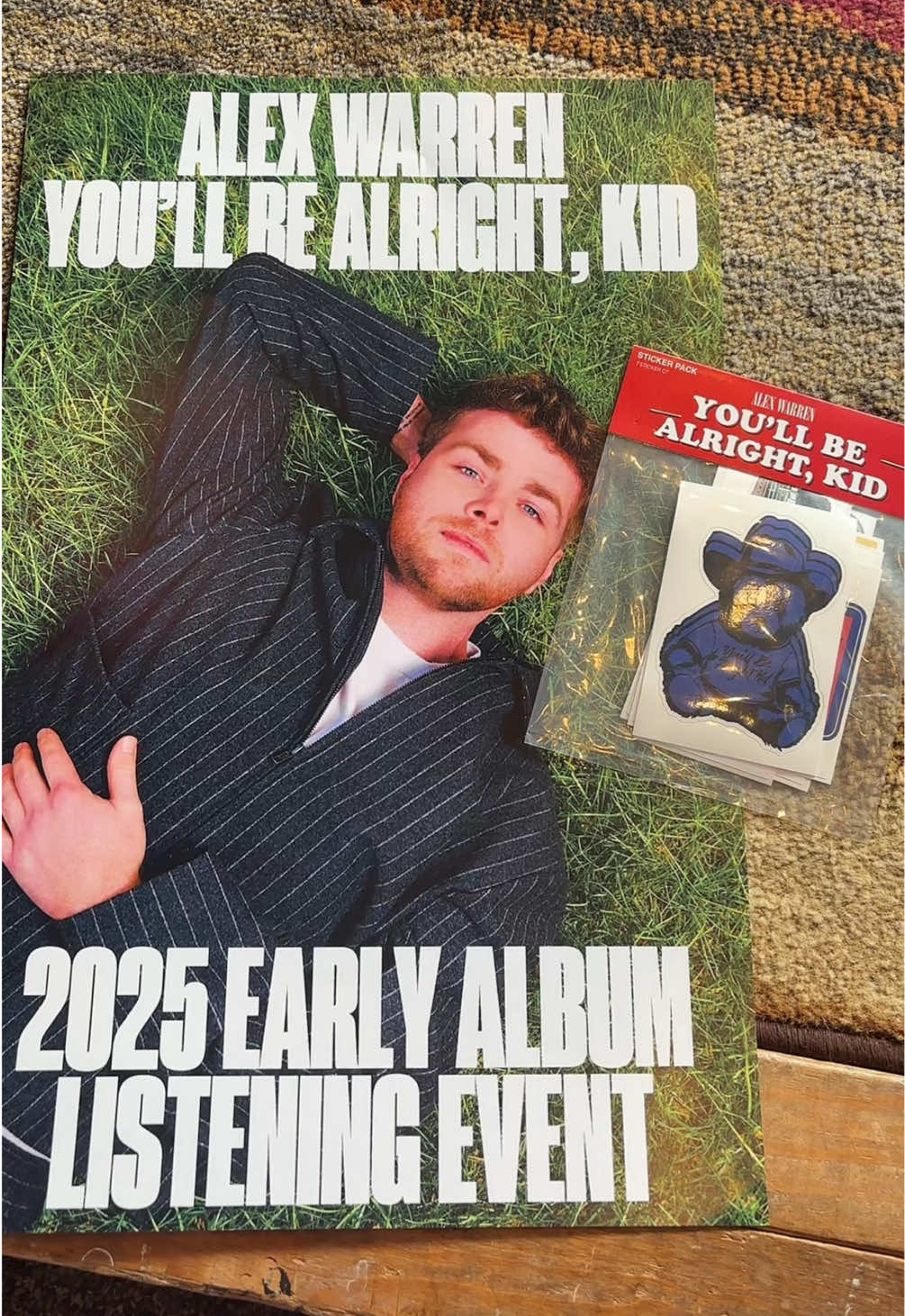 A post by @sidneylove on TikTok caption: the new album is everything!!! @Alex Warren 🫶🏻 #fyp #recordstore #alexwarren #records #vinyl #trending #listeningparty #viral 