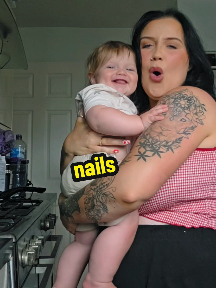 A post by @itslauranewman on TikTok caption: Replying to @salla_bella_donna  showing you how I did me birthday nails ft a hello from lil Ed #fyp #mumsoftiktok #comedy #nails 