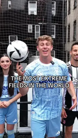 A post by @juventus on TikTok caption: This is crazy 🔥 #extremefields #football #newyork #freestyle #juventus 