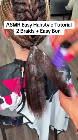 A post by @mariya.usan on TikTok caption: ASMR 🔊 2 Braids + Easy Bun Hairstyle Tutorial  How Do Y’all Like the Final Look Slay Or Pass ⁉️😍 #creatorsearchinsights #ASMR #twobraids #braidstyles #hairinspo #hairtutorial #hairstyleinspo #asmrvideo #satisfying #satisfyingvideo #relaxing #relaxingvideos 