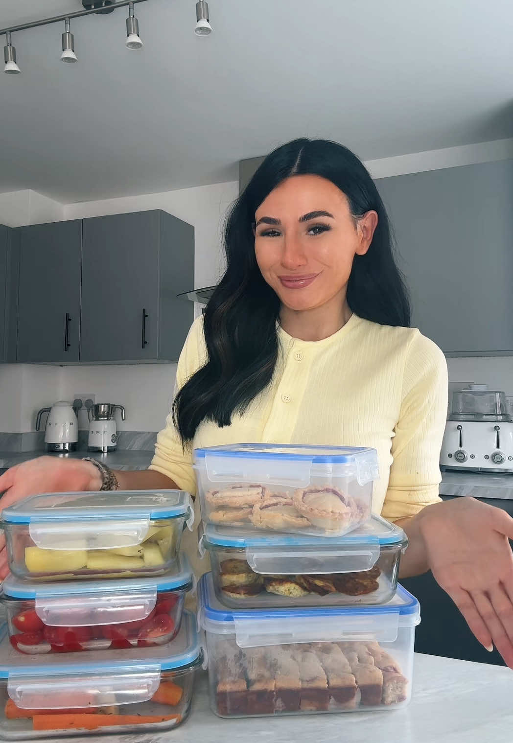 A post by @brittanyhmiller on TikTok caption: Recipes below🫶🏼 - Banana bread 2 Bananas mashed  Yoghurt 1/2 cup Plain flour 140g 2 eggs  3 tbs melted butter  1tsp baking powder Dash of vanilla extract  Any type of berry (blueberries work best) 160 degrees 35 mins  - Jam tarts Shortcrust pastry Cooked raspberries (any berry will work well) 180 degrees 12 mins - Muffins Cooked mashed broccoli Sweetcorn Cheese  2 eggs  Dash of milk Season  180 degrees 20-25 mins - Salmon pasta sauce Salmon fillet Cherry tomatoes (vine ones are best for sweetness)  Garlic and herb Boursin Spinach  Olive oil  Season   190 degrees 20 mins 