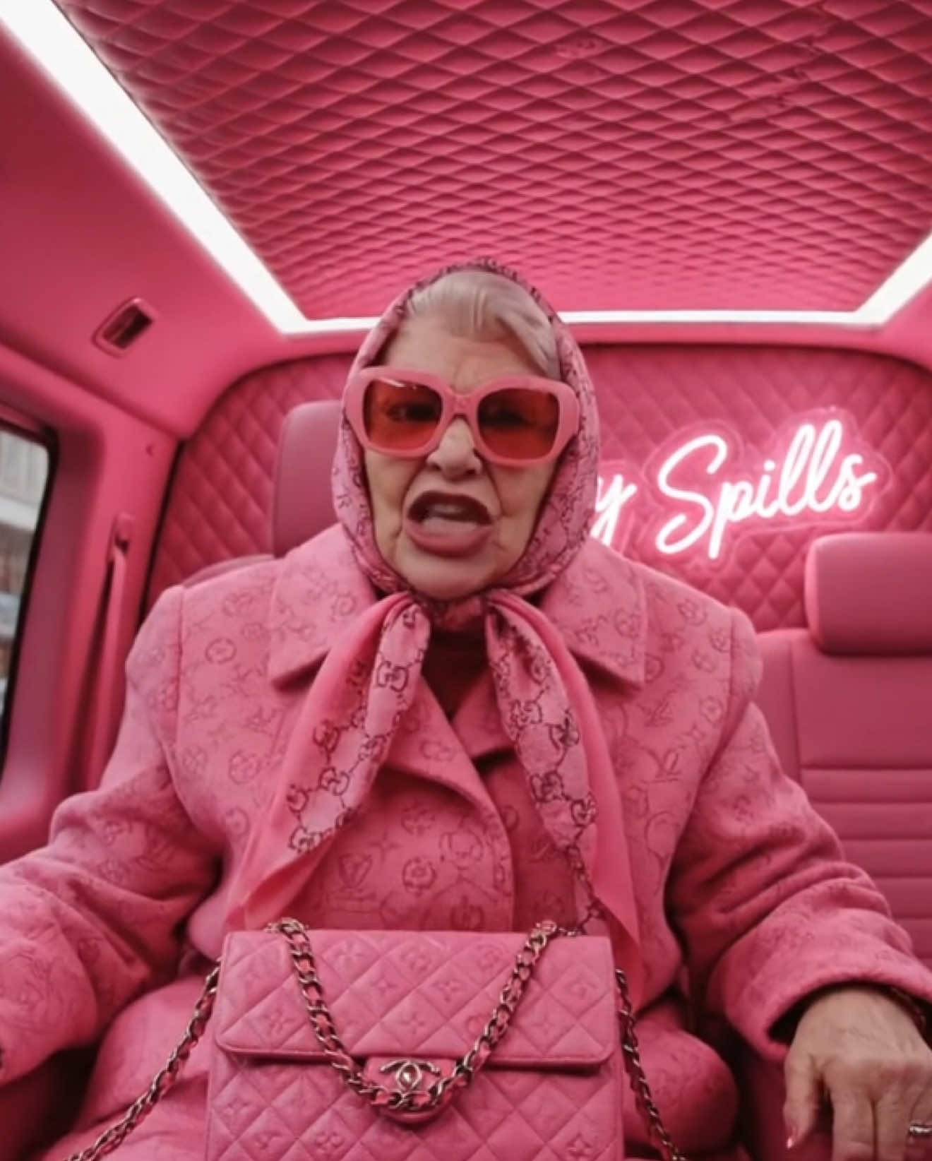 A post by @grannyspills on TikTok caption: There’s no such thing as shopping too much 🙄💅 #relationshipadvice #grannyspills #dating #advice 