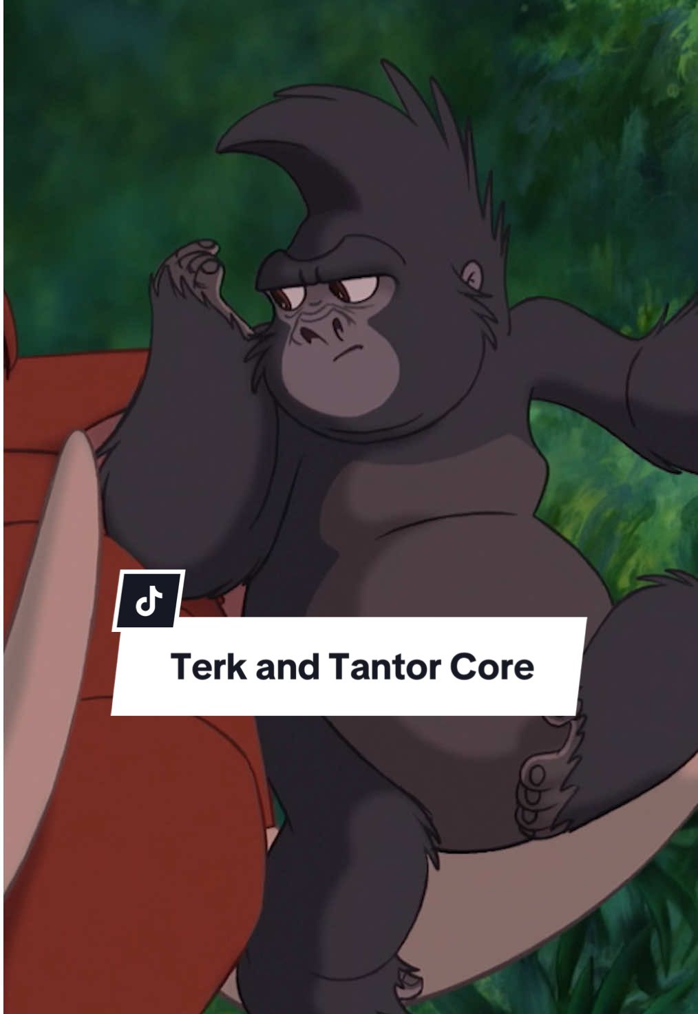 A post by @disneyanimation on TikTok caption: Terk 🤝 Tantor. Stream #Tarzan on #DisneyPlus! 