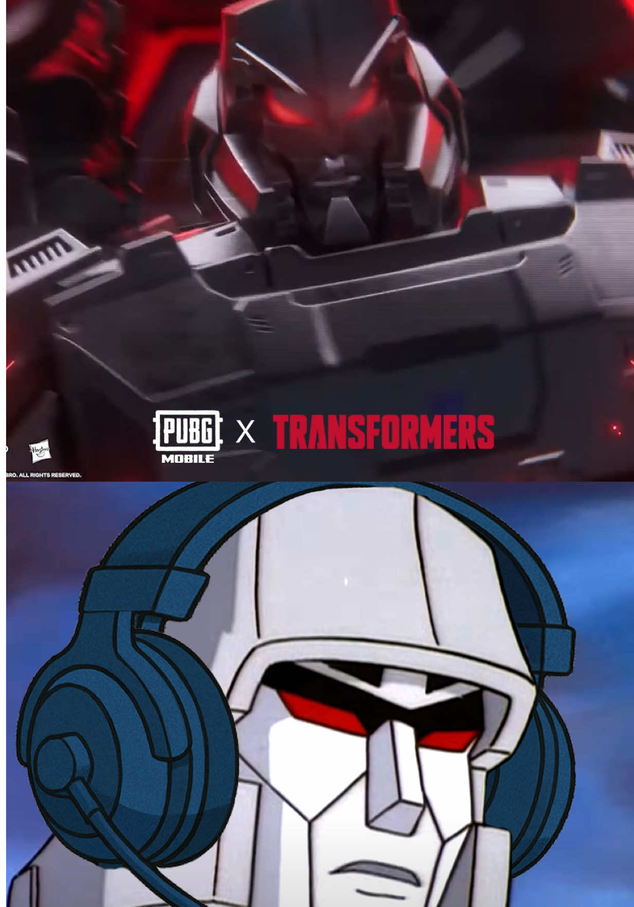 A post by @gullystudios on TikTok caption: Transformers have arrived in PUBG MOBILE! Who will you play as? Autobots or Decepticons #SIGNALOFCYBERTRON #PUBGMOBILE #PUBGMxTRANSFORMERS