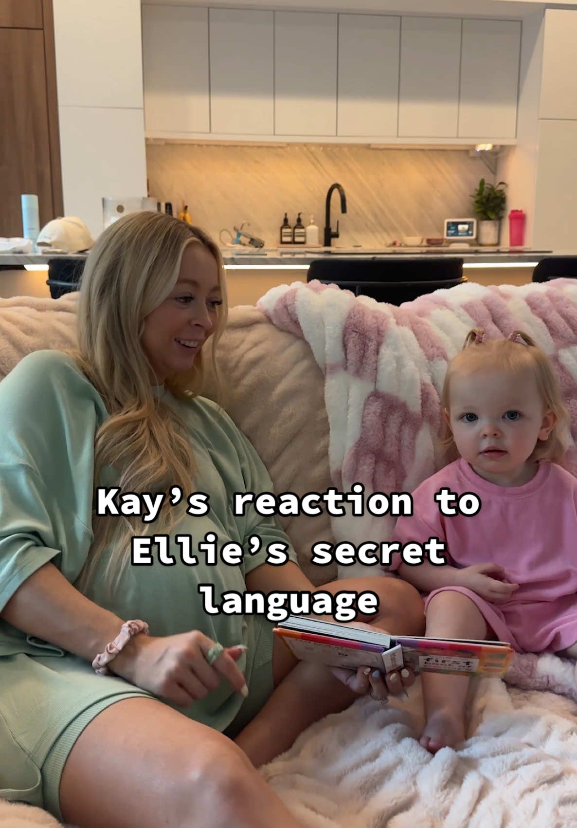 A post by @kayandtayofficial on TikTok caption: When she said “quack quacks down the street” 🥹 she’s getting so big!! 🩵Backstory ::: Ellie has a secret language that, if you know, you can communicate with her. She has a certain way of saying many words, and even though they aren’t always right, she will consistently say the same thing! For example, a banana is a “bapaday” 🍌😂 she is so cute with how she speaks and tries to learn her words! I’m so excited for her to start to speak sentences! She is almost there and sometimes will say 5-7 words in a row, even if it isn’t always clear! 😂 She has such a beautiful way of saying words, and it’s almost like she sings them instead of speaks them! Maybe she’ll be a singer one day! 🥹😂 #kayandtayofficial #couples #relationships #pregnant #postpartum 