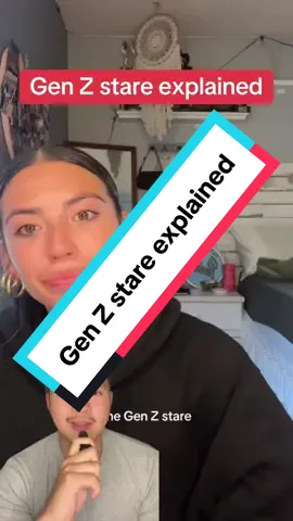A post by @pierochi on TikTok caption: Gen Z stare explained  (to my best knowledge😬)