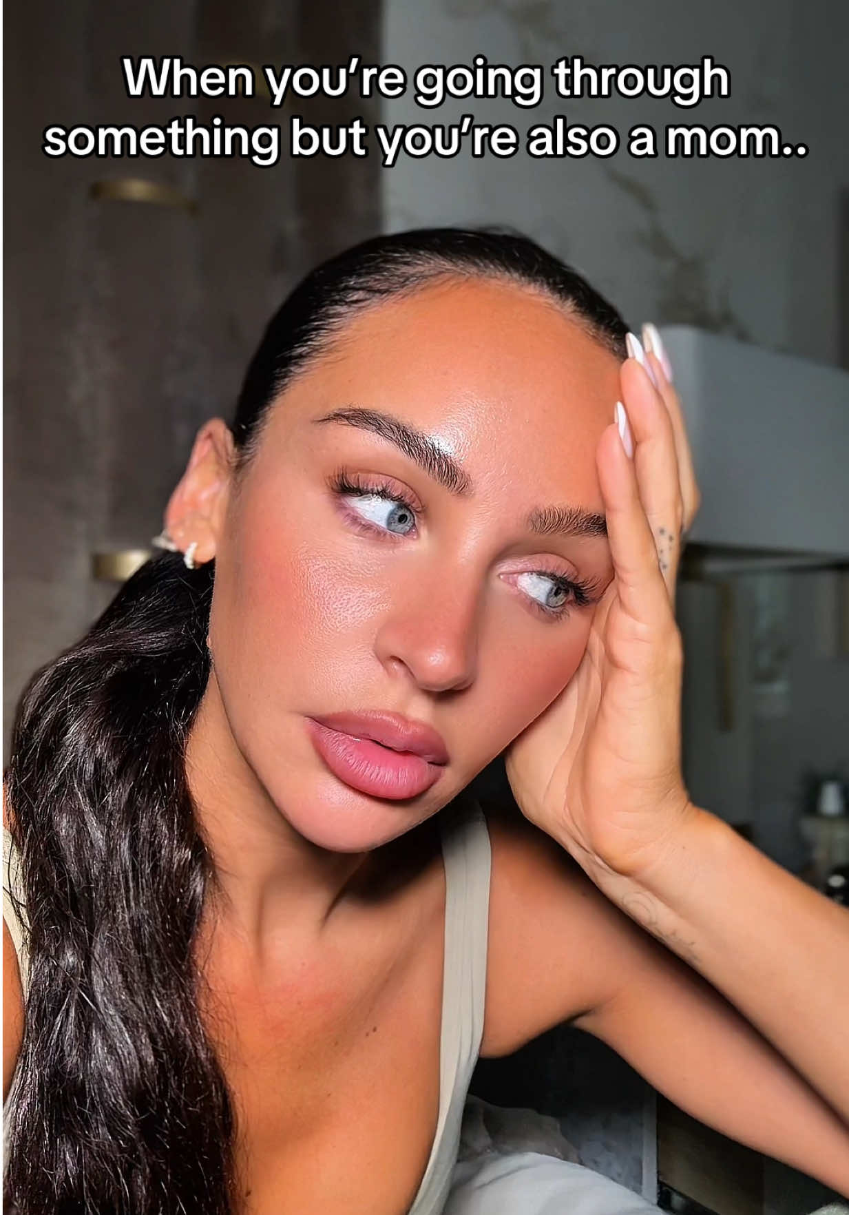 A post by @carlibybel on TikTok caption: #momlife 😅