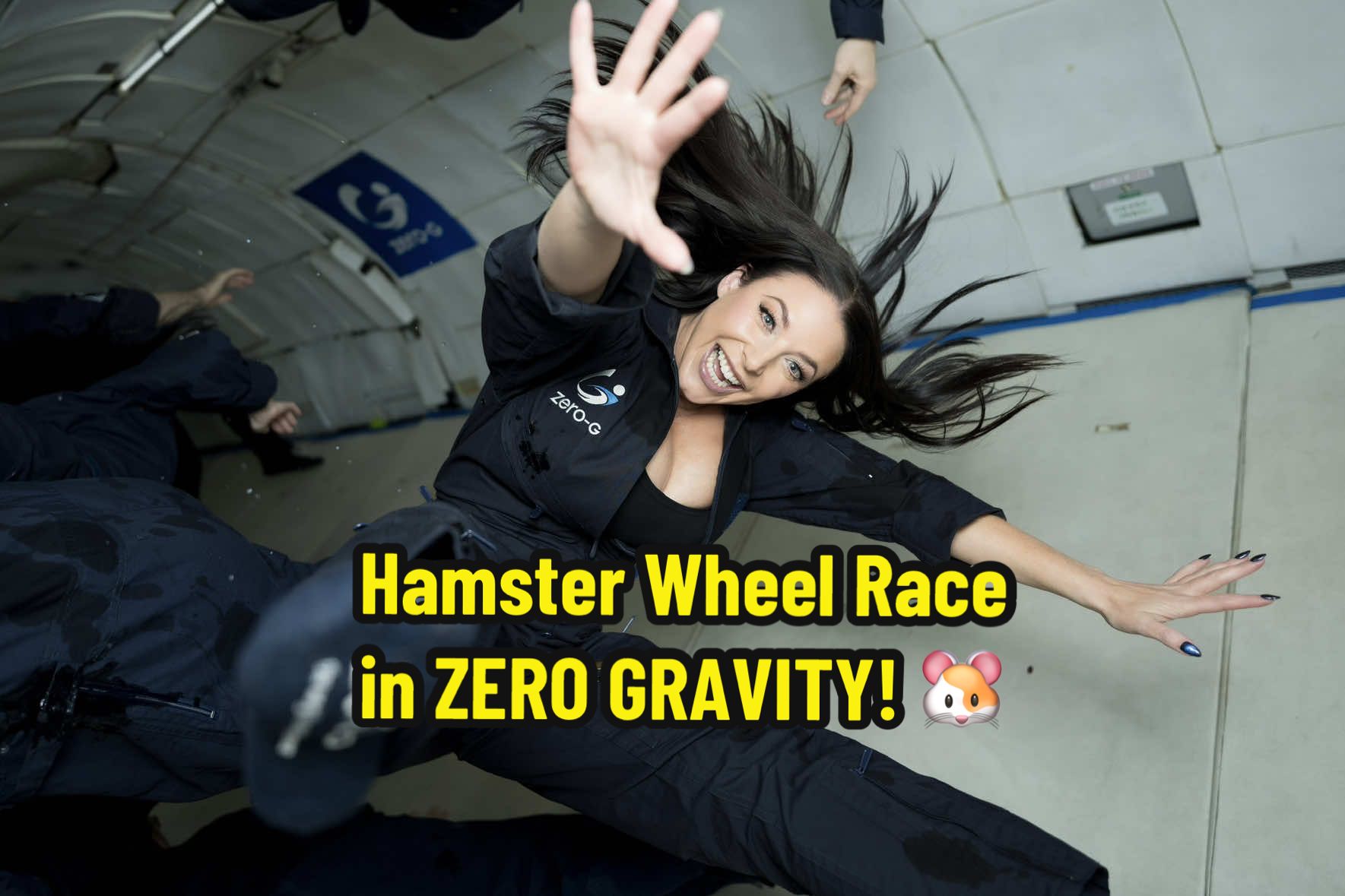 A post by @angelawhite on TikTok caption: Hamster Wheel Race in Zero Gravity against astronaut Danny Olivas 👩‍🚀