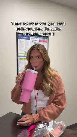 A post by @madison.humphreyy on TikTok caption: But they are always the best to work with🥺 #fyp #comedy #couplescomedy #skit #coworker 