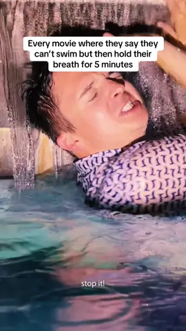A post by @tyler_warwick on TikTok caption: Them: “I can’t swim!”  Also them: 🏊‍♀️🥇😎  #movies #underwater #lost #skit #pool 